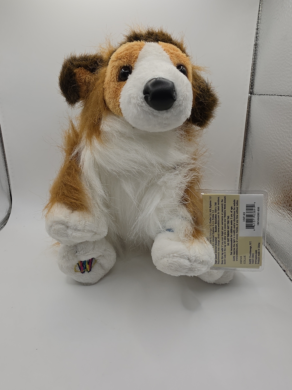 Plush Brown and White Dog Stuffed Animal - Soft Cuddly Puppy